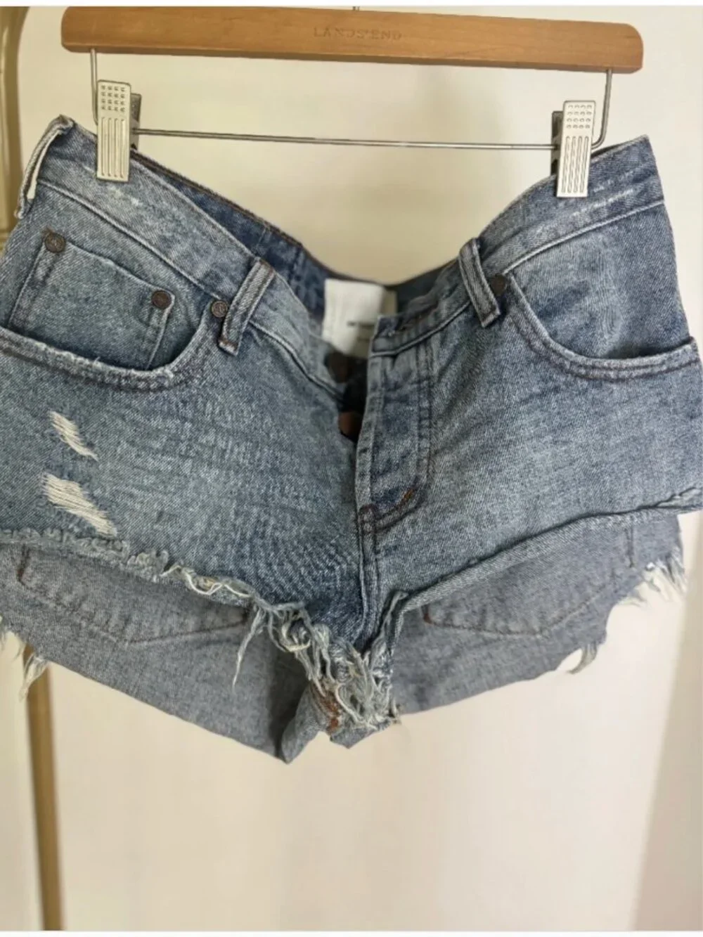 One Teaspoon Dukes Bonita Denim Shorts Size 12 | Distressed Low Rise Festival Cu